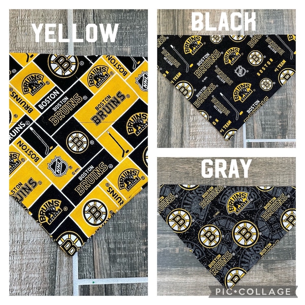 Bruins Personalized Dog Bandana (Over the Collar) NHL, Custom Bandana, Cat Bandana, Slip on Bandana, Dog Scarf, Leash, Gift