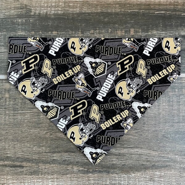 Purdue Personalized Dog Bandana (Over the Collar) University, Custom Bandana, Cat Bandana, Slip on Bandana, Dog Scarf, Leash, Gift