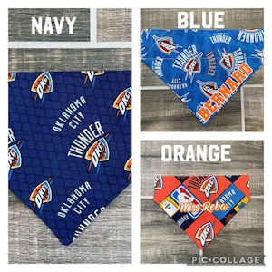 Thunder Personalized  Dog Bandana (Over the Collar) OKC, Basketball, Custom Bandana, Cat Bandana, Slip on Bandana, Dog Scarf, Leash, Gift