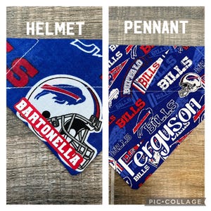 Bills Personalized Dog Bandana (Over the Collar) Football Custom Bandana, Cat Bandana, Slip on Bandana, Dog Scarf, Leash, Gift