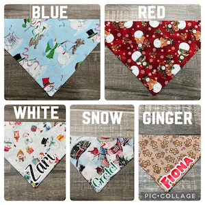 Christmas Patterns, limited, Personalized Dog Bandana, Over the Collar, Gift for pets, Cat Bandana, Slip on Bandana, Dog Scarf, Dog Collar