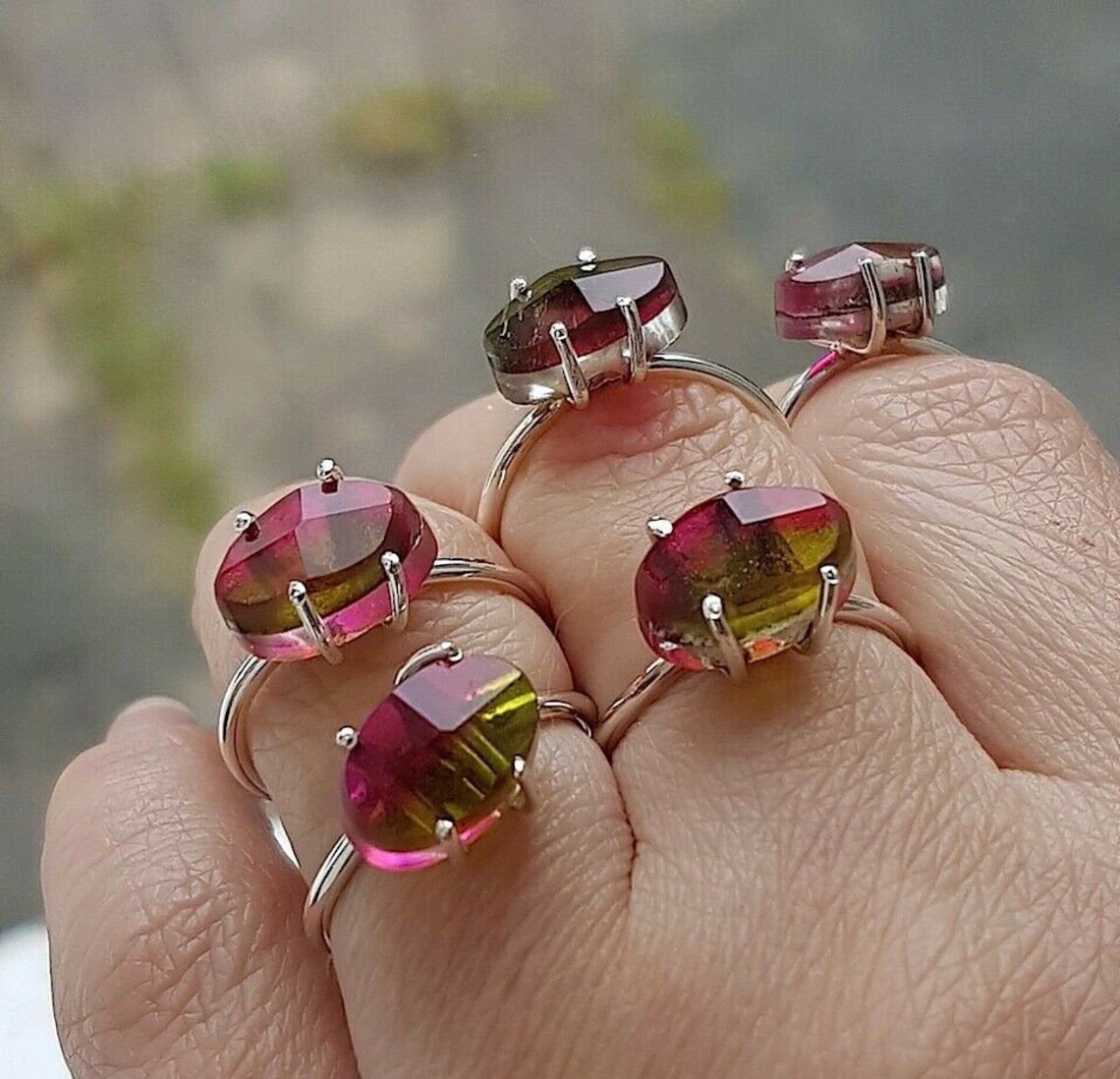 Watermelon Tourmaline Ring watermelon quartz Ring crystal Etsy
