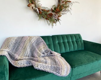 Crochet PATTERN - Snowy Day Crochet Throw Blanket Pattern PDF download