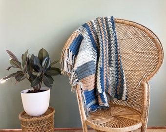 Crochet PATTERN - Westerly Beach Cottage Throw Blanket Pattern PDF download