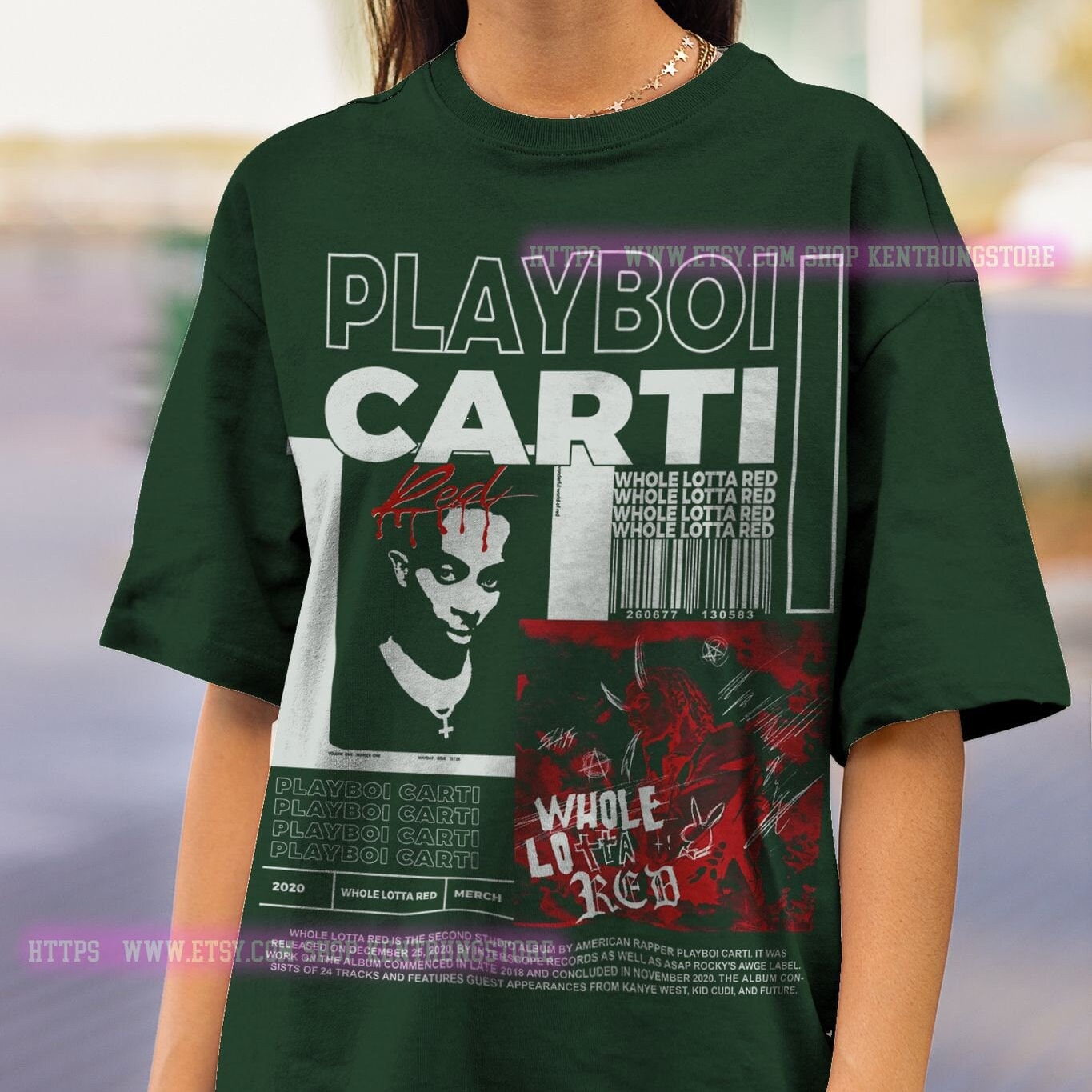 Rapper Playboi Carti New Album Whole Lotta Red Graphic Logo Tshirt