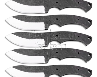 Lot of 5 Carbon Steel Blank Blade Knife for Knife Making Supplies