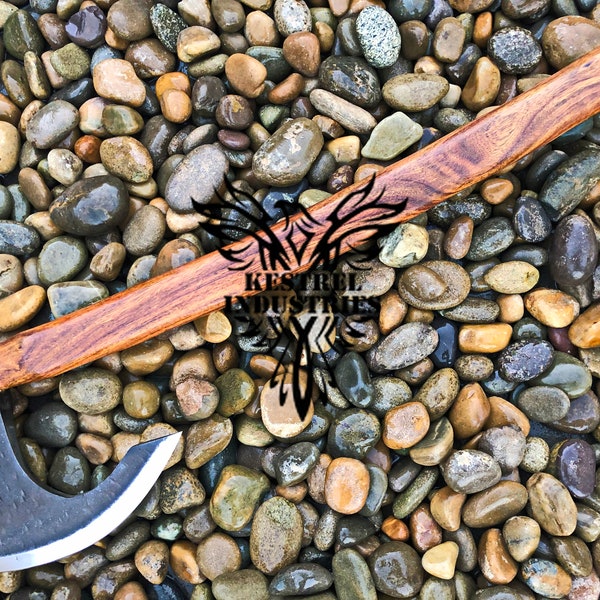 Nordic Custom Forged Carbon Steel Viking Axe with Rose Wood Shaft, Camping Axe, Nordic Axe, Battle Axe, Handmade Axe, Gift Axe, Grooms Axe