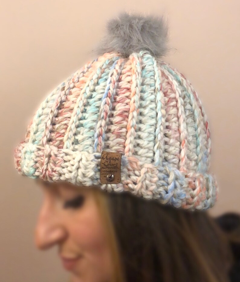 Free Shipping Beautiful Handmade Beanie You pick Pom Pom!