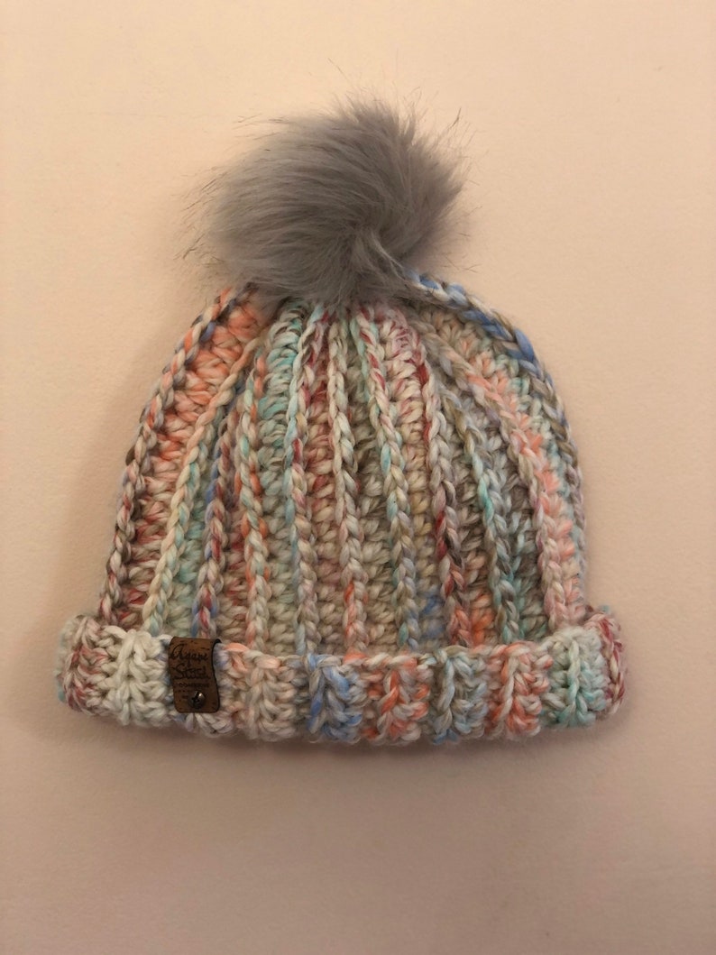 Free Shipping Beautiful Handmade Beanie You pick Pom Pom!