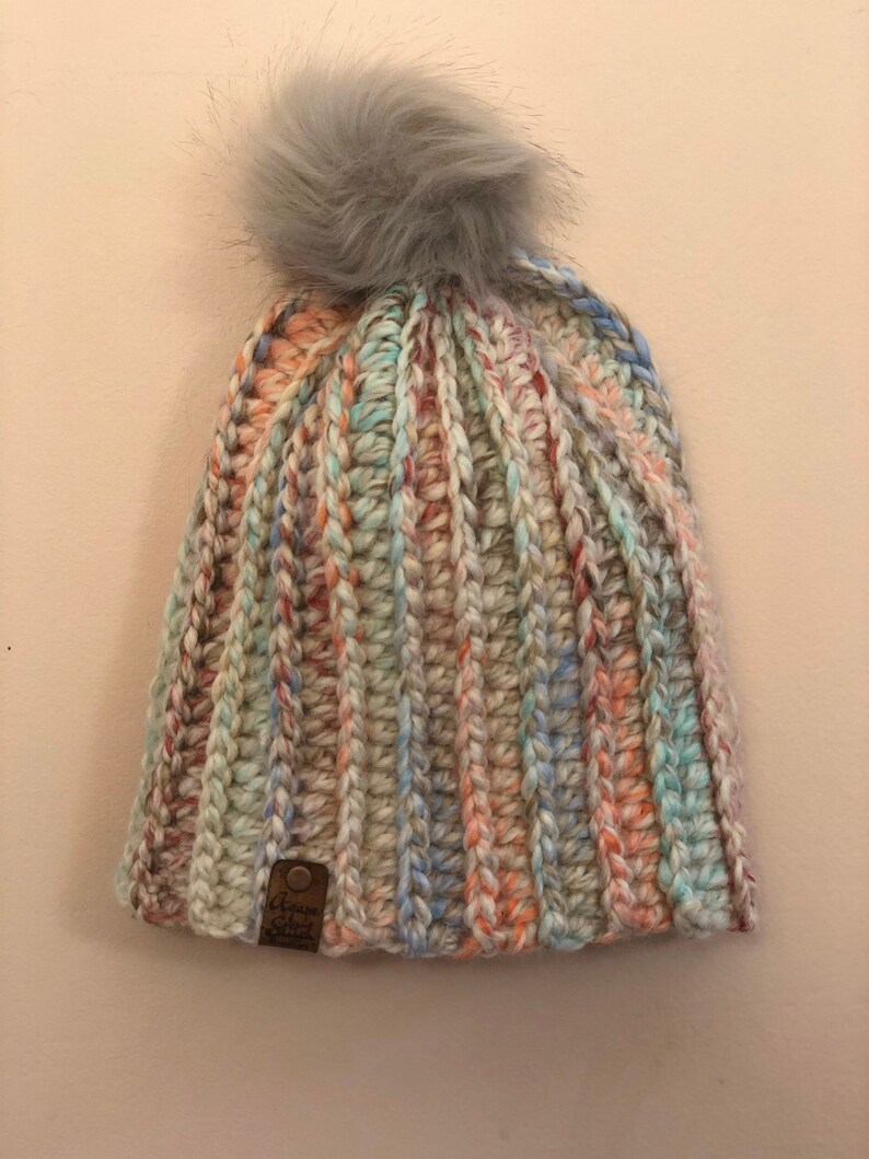 Free Shipping Beautiful Handmade Beanie You pick Pom Pom!