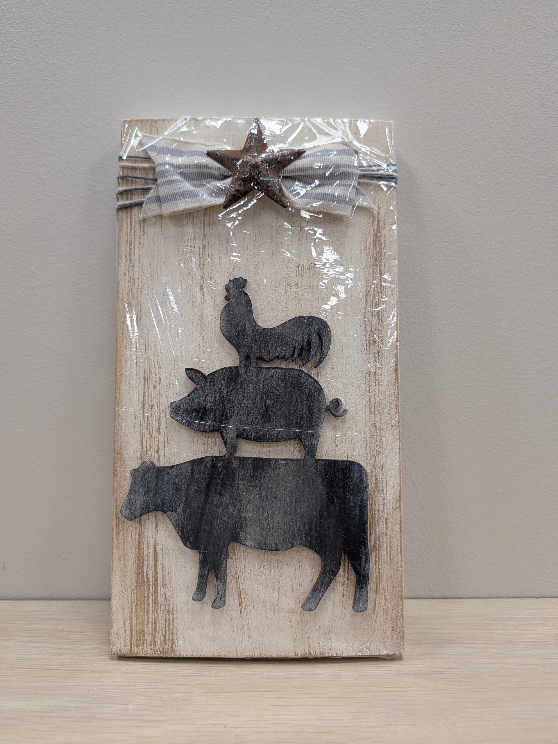 Rustic Animal Sign Farm Animal Stack Wooden Wall Sign Rustic Farmhouse Decor - Etsy