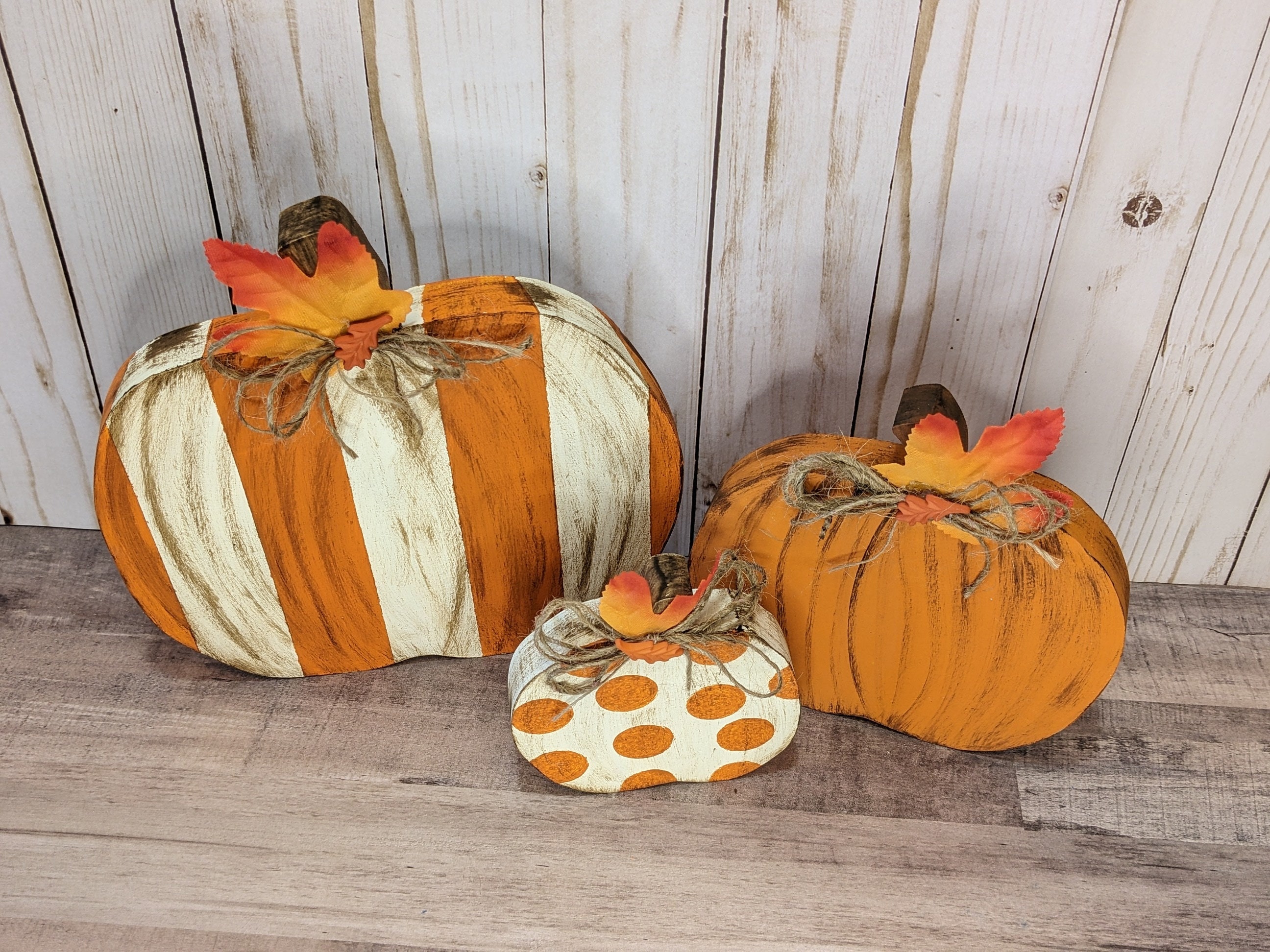 Wooden Pumpkins Rustic Fall Decor Autumn Rustic - Etsy