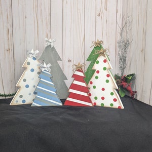 Wooden Christmas Trees Set | Handcrafted Festive Xmas Decor | Rustic Holiday Accents