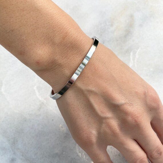 Silver Bracelet for Women Simple Minimalist Bracelet Thin