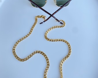 Chaîne de lunettes de soleil en or, chaîne en or de lunettes, chaîne en or de lunettes, cadeau pour elle, cadeau pour les femmes, chaîne faite à la main