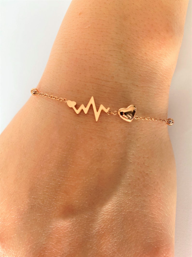 Minimalist bracelet Valentine day Heart bracelet Women bracelet Gift jewels Rose gold bracelet