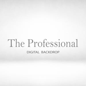 以下が含まれることがあります： 明るい灰色のテクスチャ背景を持つデジタル背景。 「The Professional」というテキストがセリフ体で表示され、その下に「DIGITAL BACKDROP」と表示されています。 全体的なデザインはシンプルでエレガントです。