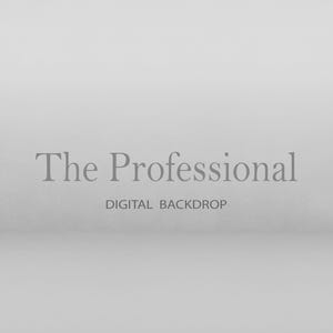 May include: A digital backdrop with a minimalist design. The text "The Professional" is displayed in a light grey font, with "DIGITAL BACKDROP" below it. The background is a gradient of light grey.