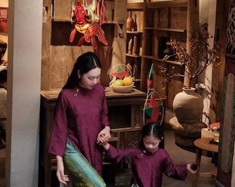 Matching Mommy and Daughter áo dài set /Áo Dài mẹ và bé