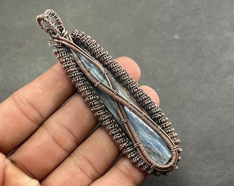 Kyanite Copper Pendant, Copper Wire Wrapped Pendant, Kyanite Designer Kyanite Copper Pendant Gift For Her Mother Kyanite Gift For Love