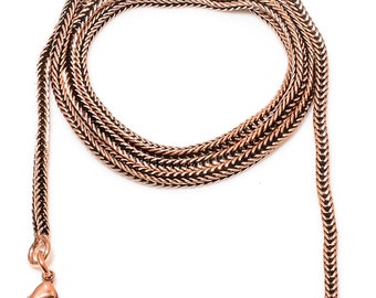 Copper Franco Chain Necklace With Lobster Clasp, Top Quality Handcrafted Chain, 100 % Oxidized Chain For Pendant Viking Eco Friendly Jewelry
