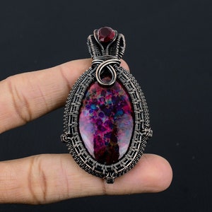 Multi Feuer Labradorit Anhänger Kupferdraht gewickelt Anhänger Kupfer handgemachte Anhänger Halskette Labradorit Edelstein Schmuck Geschenk für die Liebe