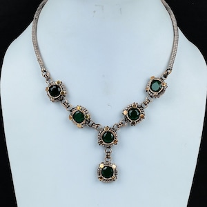 Emerald Necklace, Pure Copper Wire Wrapped Necklace, Emerald Gemstone Designer  Handmade Copper Necklace, Wedding And Anniversary Gifts