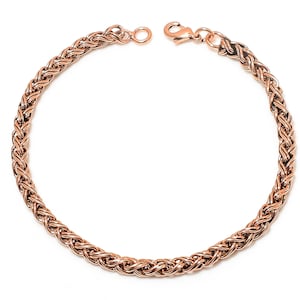 Unisex armband puur koperen tarweketting, 100% geoxideerde koperen kettingarmband, massief koperen armband/enkelbanden sieraden milieuvriendelijke geschenken