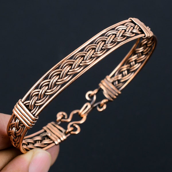 Manchette enroulée en fil de cuivre pour homme Bracelet en fil métallique pour homme