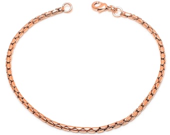 Pure Copper Wheat Chain Bracelet, Copper Wheat Style Chain Bracelet, Use For Anklets Also , Solid Copper Chain Bracelet Eco Friendly Gifts