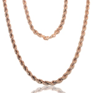 Koperen touwketting, 100% geoxideerde topkwaliteit touwketting voor hanger, massieve touwketting voor mannen en vrouwen, milieuvriendelijk koperen kettingen van alle maten