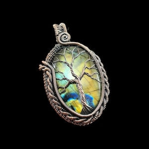 Tree Of Life Labradorite Gemstone Coper Wire Wrapped Pendant Jewelry Beautiful Labradorite Designer Pendant  For Her Mother Gift For Love