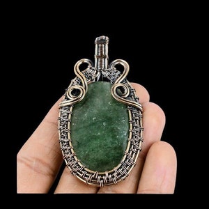 Green Aventurine Copper Pendant Coper Wire Wrapped Gemstone Pendant Copper Jewelry Designer Pendant Gift For Her Aventurine Gift For Mom