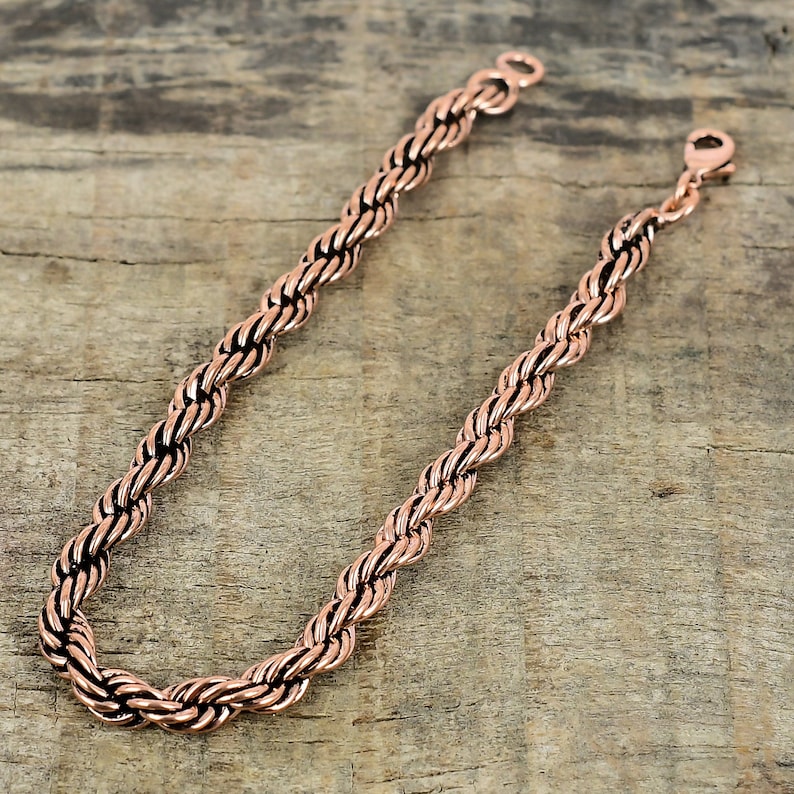 Copper Bracelet, Pure Copper Bar Style Chain Bracelet, 100 % Oxidized ...