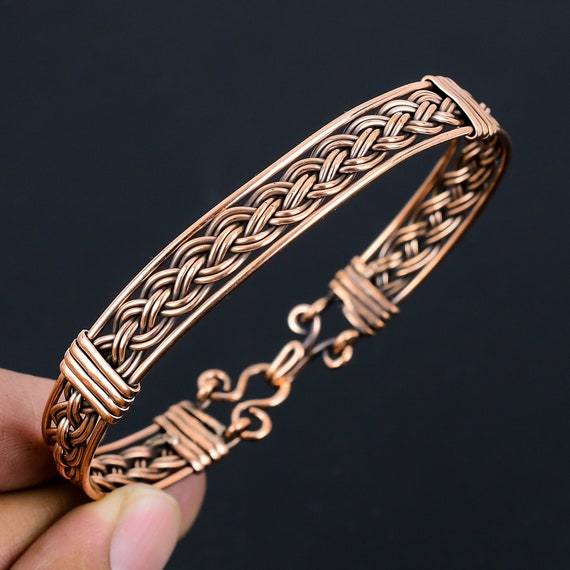 Copper Wire Wrapped Cuff Men Bracelet Wire Wrap Bangle Unisex Bracelet Oxidized Copper Bangle Cuff Bangle Bracelet For Gift for Her Mother Etsy Mexico