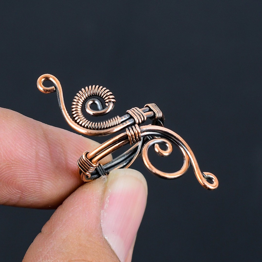 Pure Copper Oxidized Ring Copper Ring Copper Wire Wrap Ring