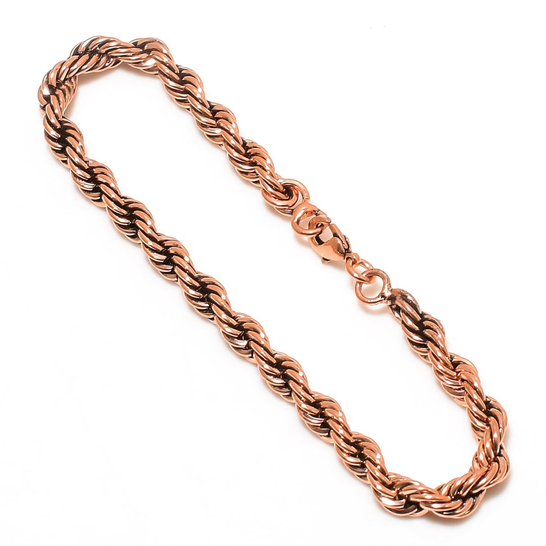 Copper Bracelet, Pure Copper Bar Style Chain Bracelet, 100 % Oxidized ...