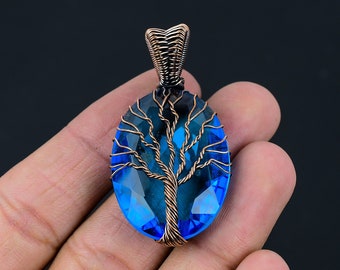 Ciondolo curativo con albero della vita, perline con chip Reiki