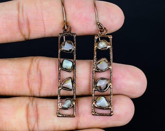 Boucles D'oreilles Argent Sterling Avec Opale D'Éthiopie - Fait Main, Clous, Neuf Avec étiquettes