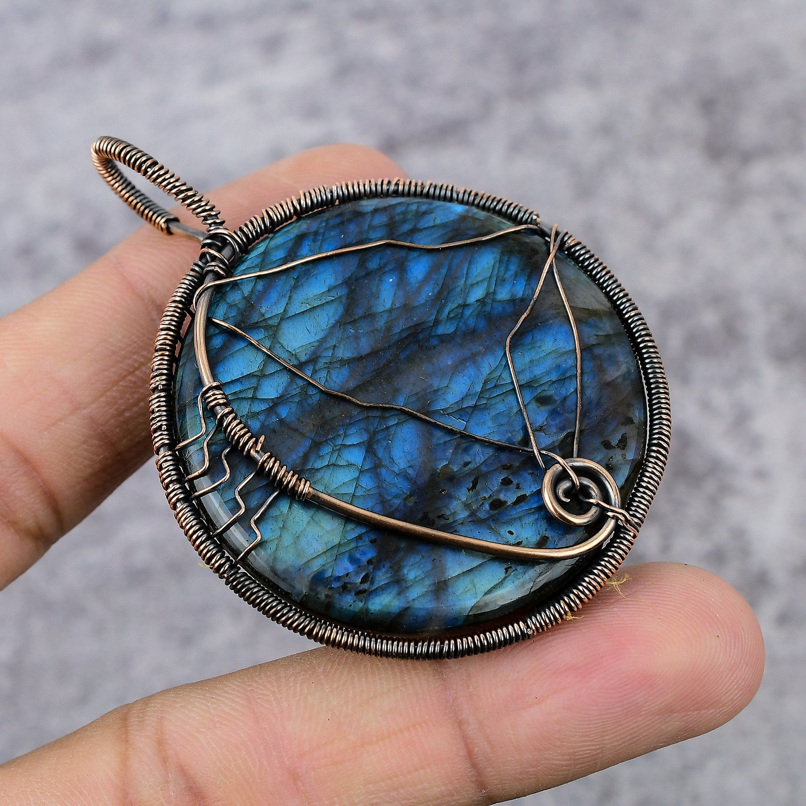 Tree of Life Labradorite Pendant Copper Wire Wrapped Gemstone - Etsy