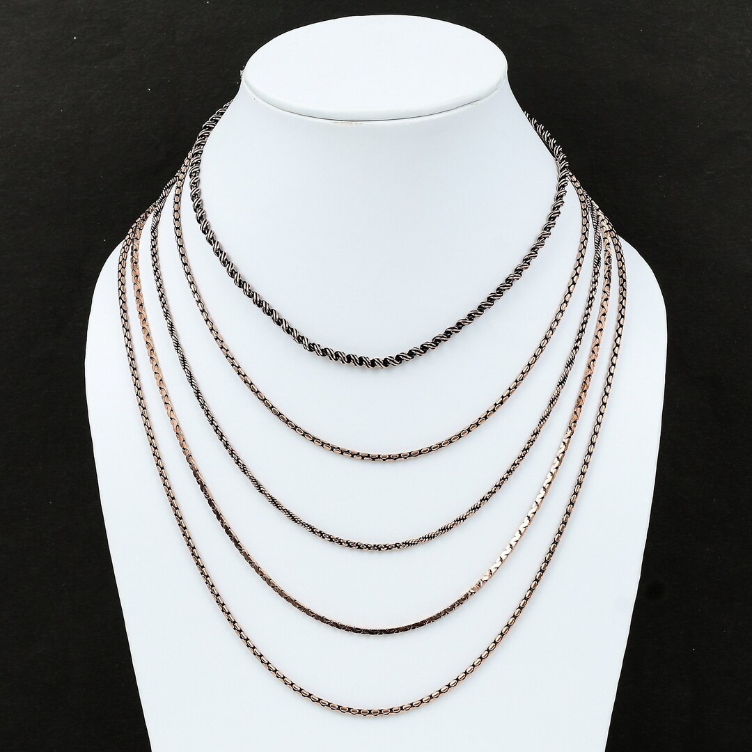 Top Quality Pure Copper Chains Necklace 20 Inches Length Copper Chains for Gift Handmade Copper