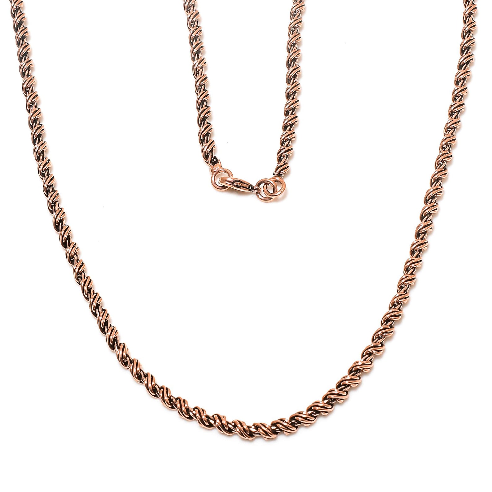 Copper Rope Chain, Top Quality Pure Copper Oxidized Chains, Solid ...
