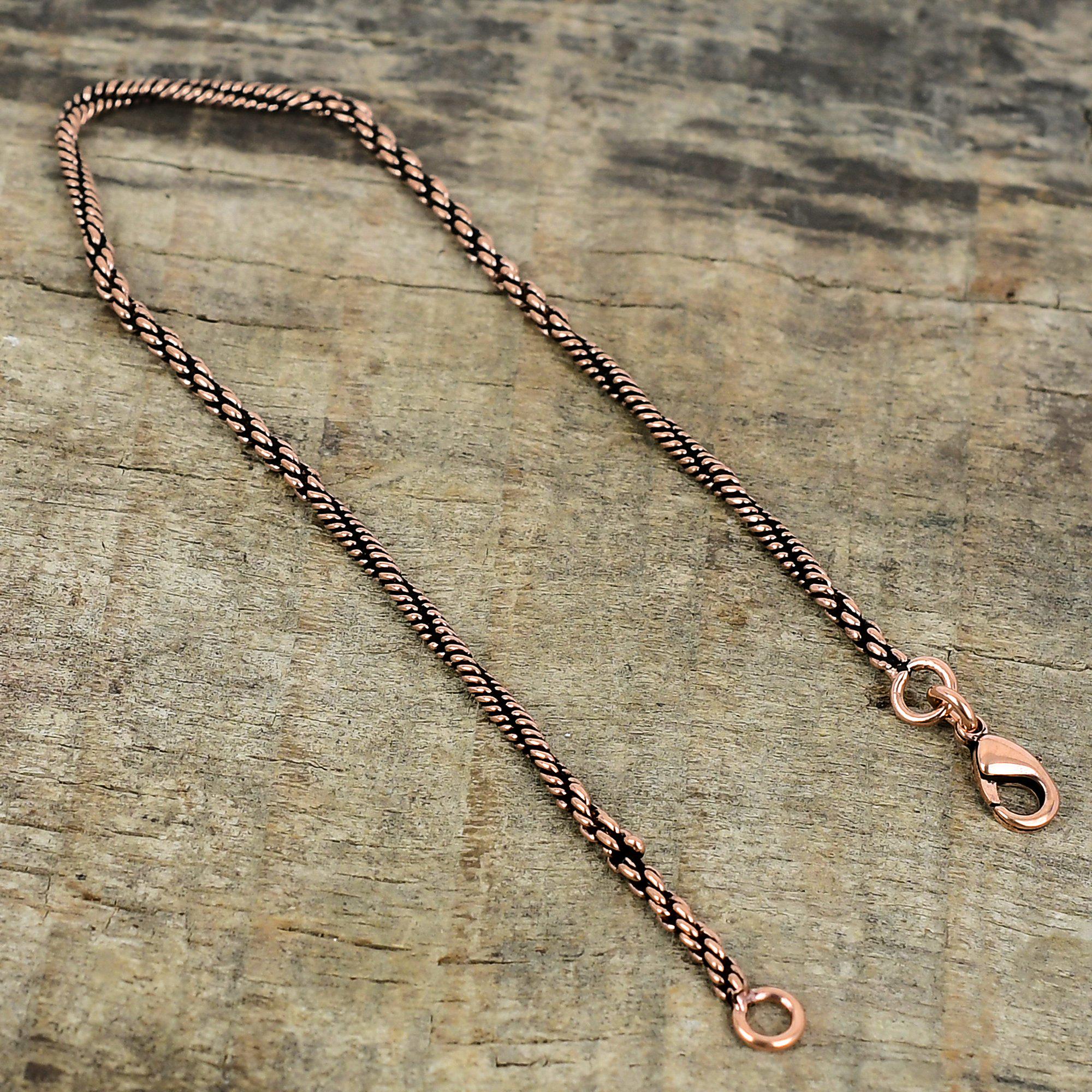Copper Rope & Wheat Mix Style Chain Bracelet, Top Quality Pure Copper ...