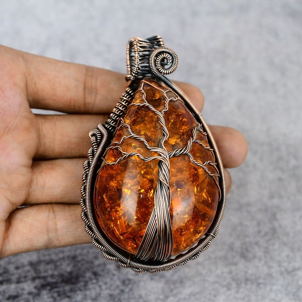 Amber Tree In Arch Pendant main image 0