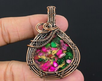 Multi Copper Spiny Oyster Pendant Copper Wire Wrapped Pendant Copper Jewelry Handmade Jewelry Spiny Oyster Pendant Necklace Birthday Gifs