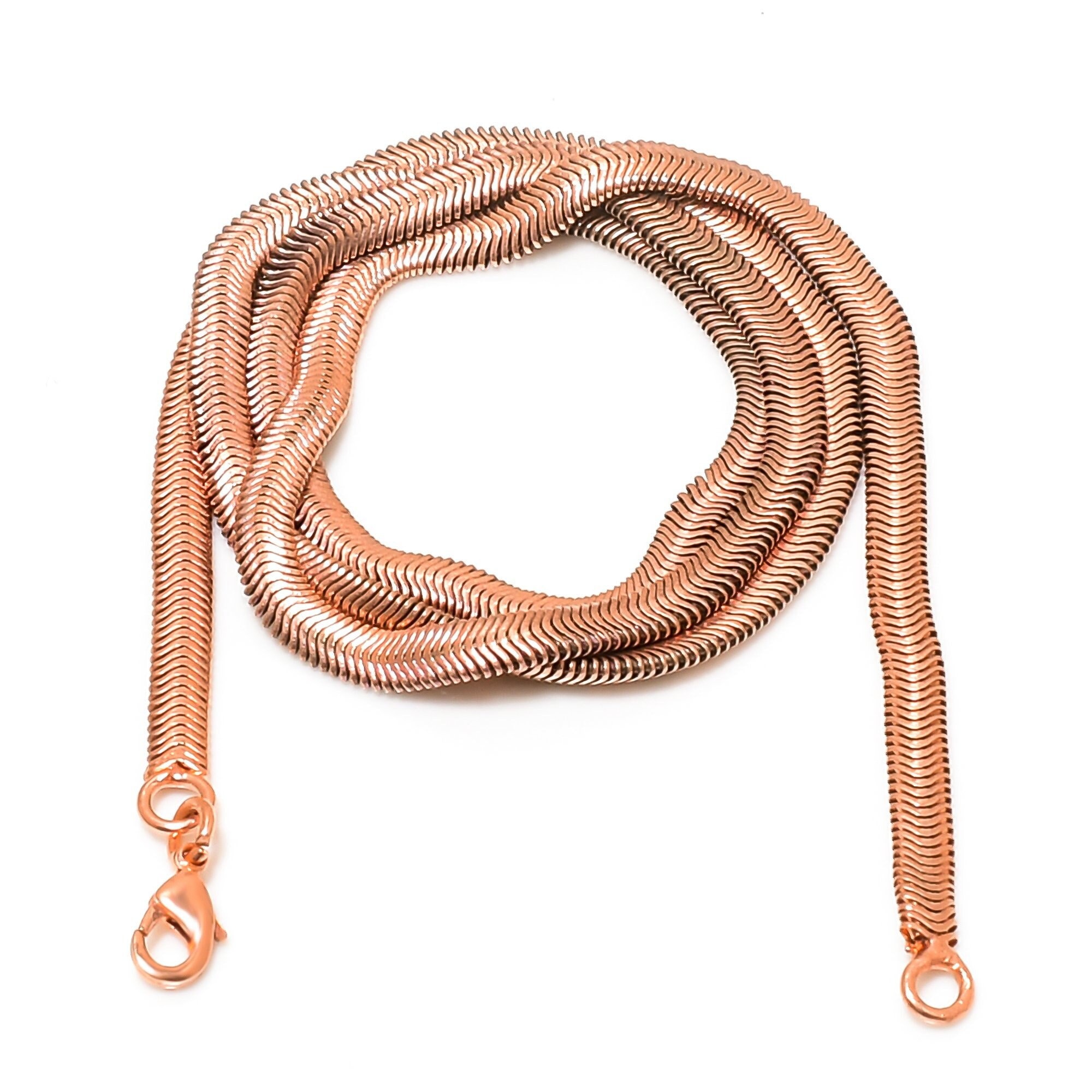 Pure Copper Snake Chain, 100 % Oxidized Top Quality Snake Chain For Pendant, Solid Chain For Men & Women, Eco Friendly Copper All Size Chain