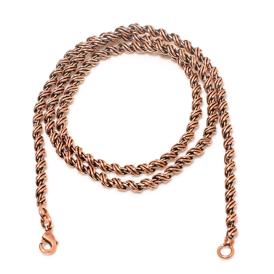 Copper Rope Chain, Top Quality Pure Copper Oxidized Chains, Solid ...