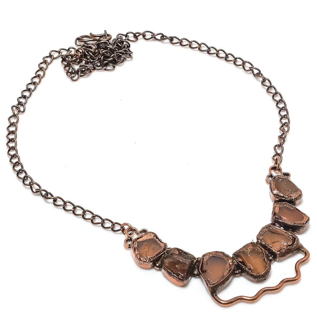 Collier Vintage En Ambre Baltique Et Métal, XXe Siècle - Bijou Occasion