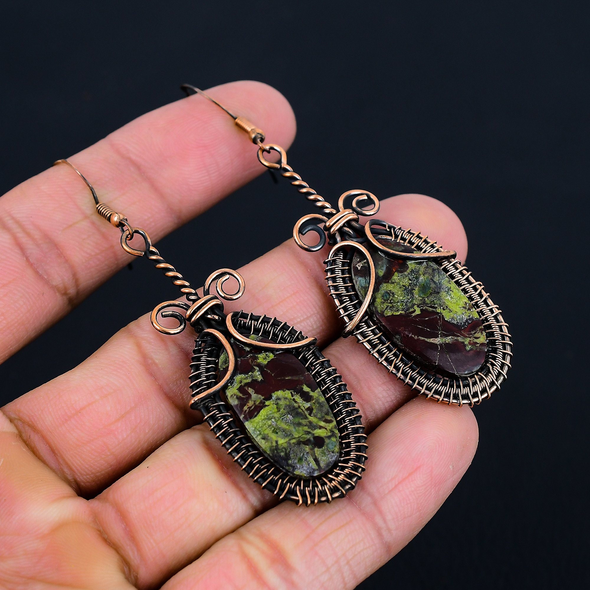 Green Jasper Earring - Etsy
