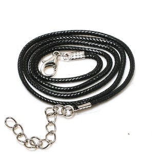 2mm Leather Cord 18&quot; Necklace With Clasp, Leather Cord For Pendant, Adjustable Cord Necklace, Ready To Ship Multi Purpose Cord Necklace Gift